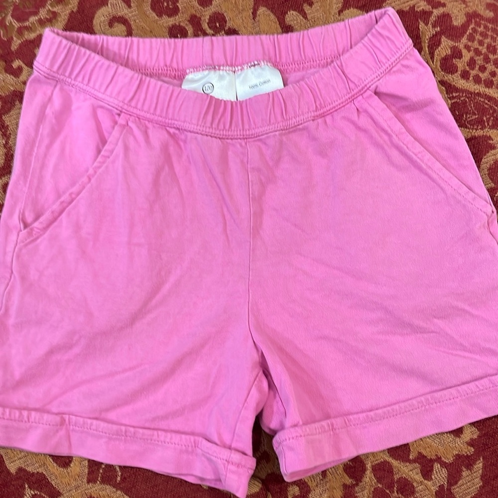 Hanna Andersson bubblegum Barbie pink cuffed elastic waist shorts with pockets